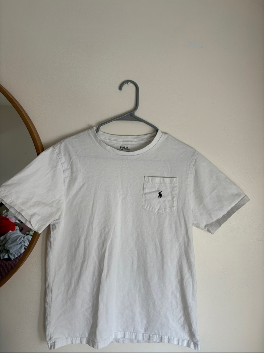 Polo by Ralph Lauren White Short Sleeve Pocket Tee with Navy Pony